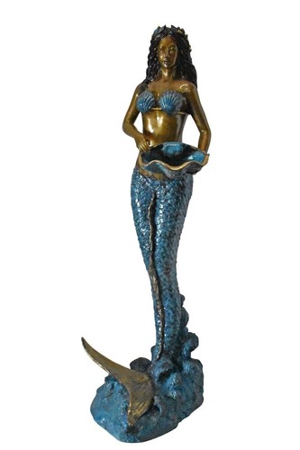 Mermaid holding shell - a,