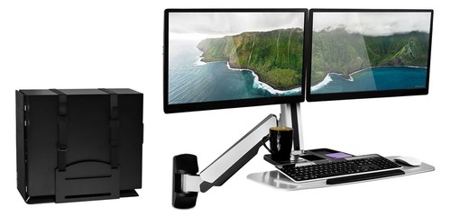 Wall mounted dual monitor - mounted,