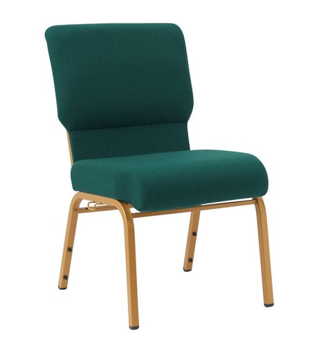 Green fabric church chair with - church,