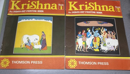 Vintage krishna coloring paint - krishna,