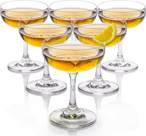 6pcs crystal coupe glasses - 6pcs,