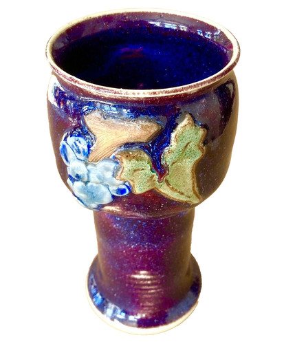 Purple ceramic gothic chalice - purple,
