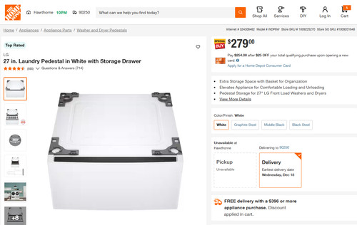 New pedestal storage - 27",