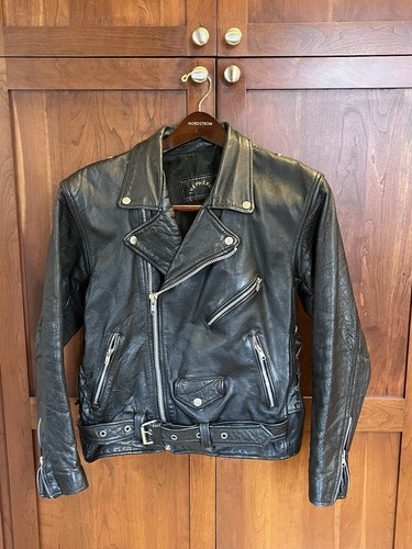 Leather motorcycle jacket - leather,