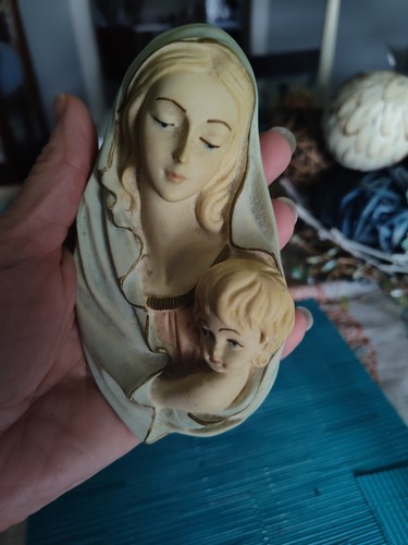 Vintage hand painted virgin - painted,
