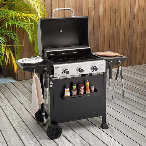 Burner propane gas bbq grill - 3-burner,