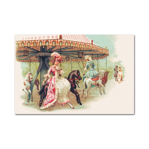 Victorian carousel horse - horse, lady