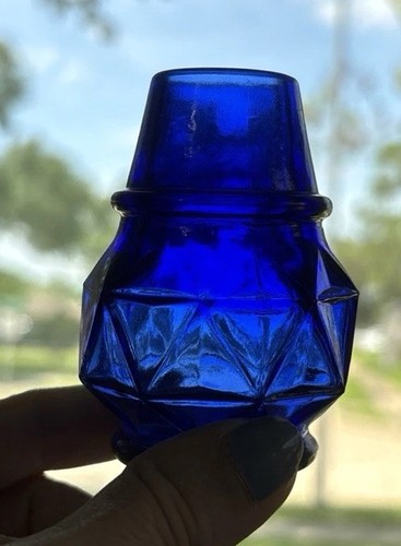 Vintage cobalt blue glass - blue, mini