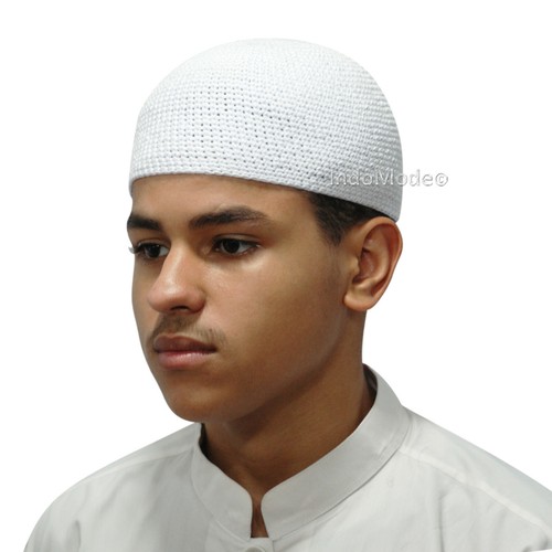 White kufi skull cap soft - kufi,