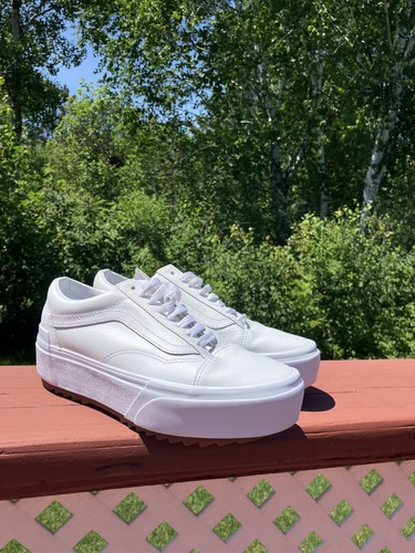 Vans old skool stacked white - vans,