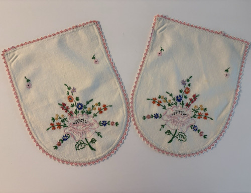 Vintage embroidered white - embroidered, pink