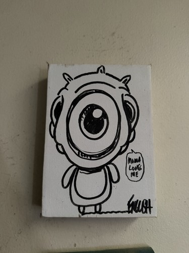 Ron english signed canvas - ron,