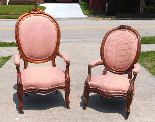 Two walnut victorian - victorian, parlor