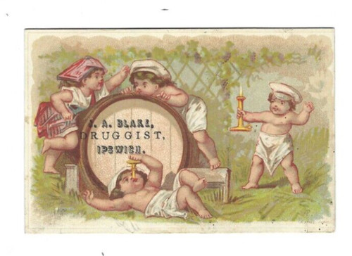 Old medical trade card - medical, ja