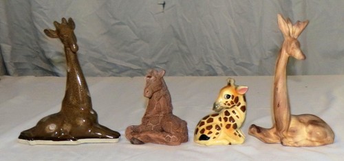 Four ceramic giraffes - ceramic, inches