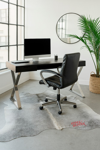 Gray cowhide rug real - cowhide, –