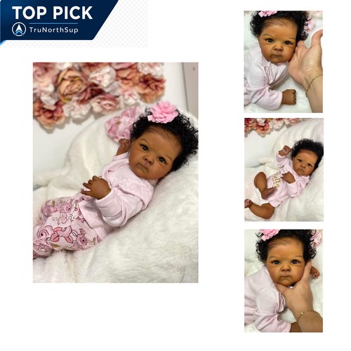 Black reborn baby doll - doll, inch