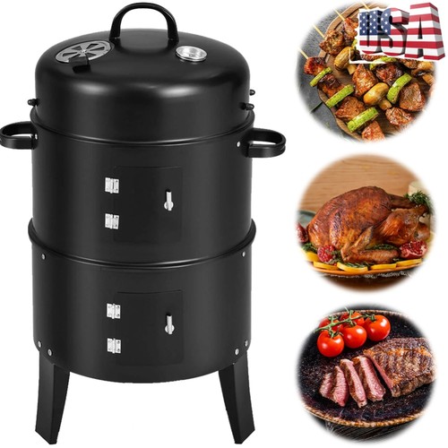 Vertical charcoal smoker with - vertical,