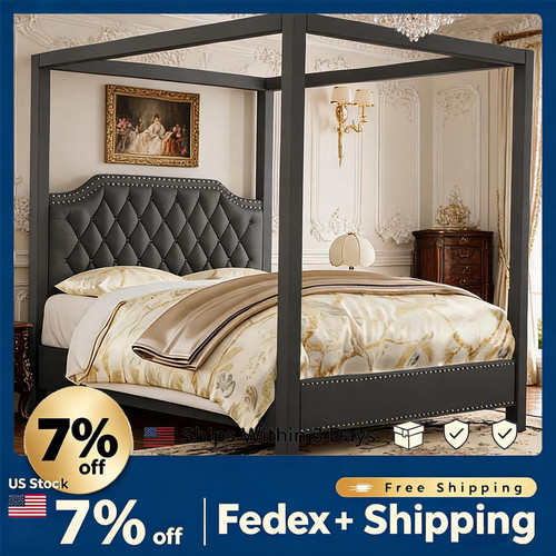 Upholstered platform bed frame - upholstered,
