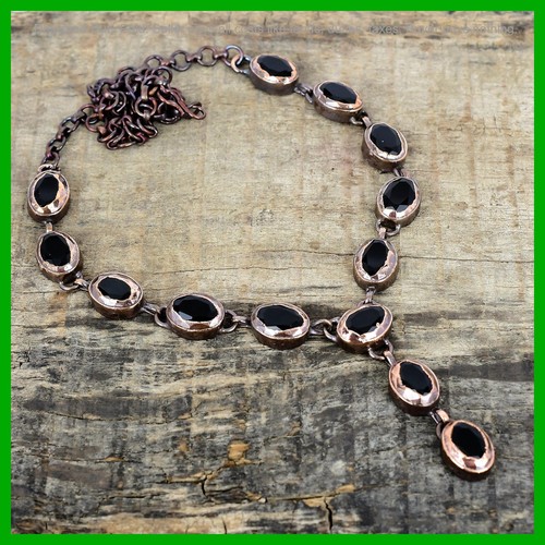Copper oval black - copper, onyx
