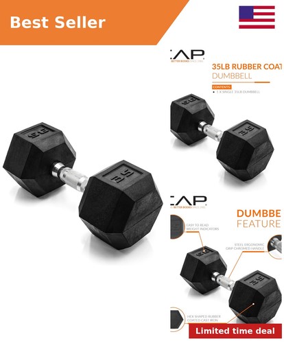 Rubber coated dumbbell - rubber,