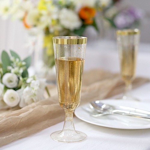 Clear flutes glittered - 12,