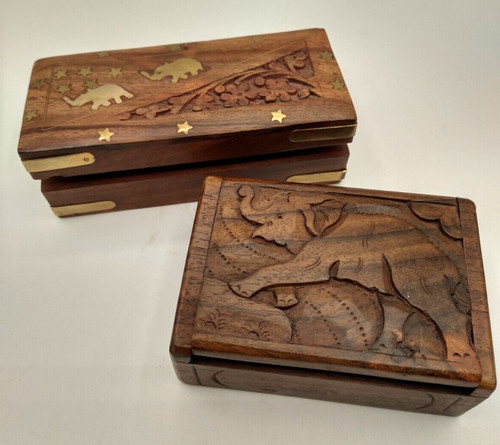 Elephants trinket boxes brass - elephants,