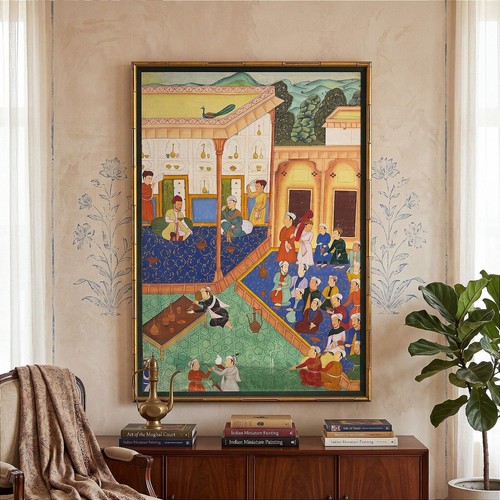 Large hand painted - large, mughal