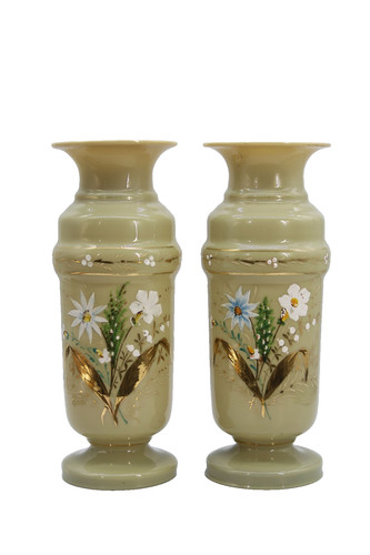 Antique victorian mantel vases - victorian,