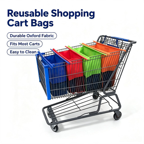 Foldable mesh trolley shopping - mesh,
