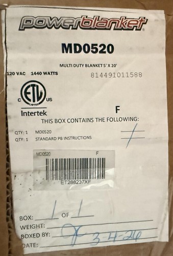 Powerblanket md0520 20 - md0520, 20'