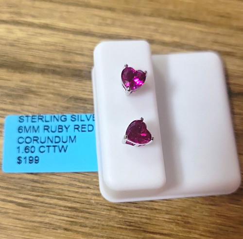 925 sterling silver heart red - 925,