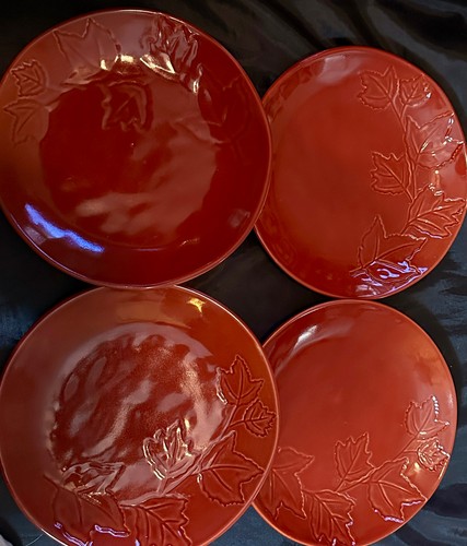 Maple leaf salad plates red - dk,
