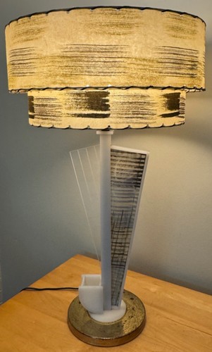 Vintage mcm acrylic lamp - acrylic,