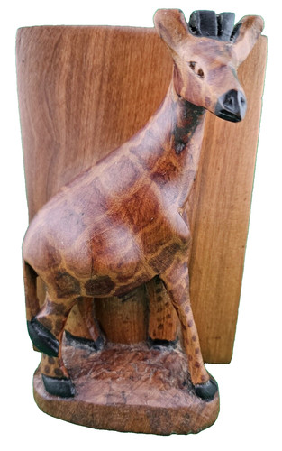 Wooden giraffe bookend hand - giraffe,