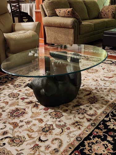 Round glass coffee table with - round,