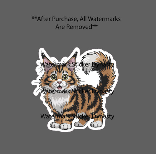 Maine coon cartoon sticker - coon,
