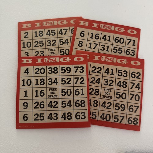 Vintage paper bingo cards - paper, red