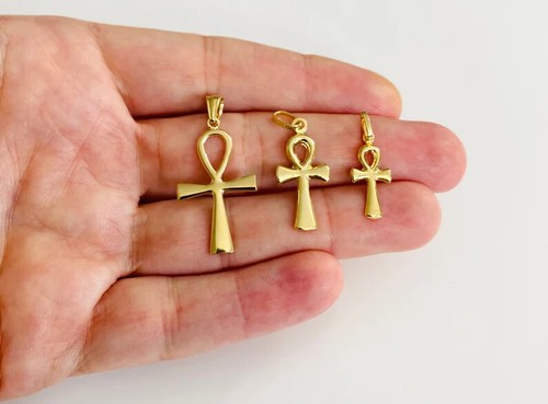 14k solid gold egyptian ankh - 14k,