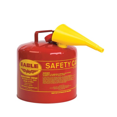 Eagle steel safety gas can - steel, 5