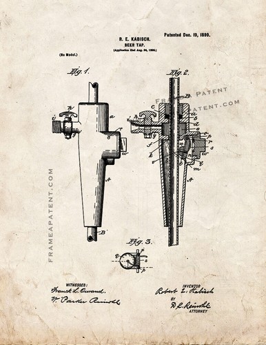 Beer tap patent print - beer,