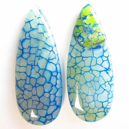 2pcs blue fire agate teardrop - 2pcs,