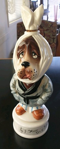 Whiskey decanter music box - music, dog