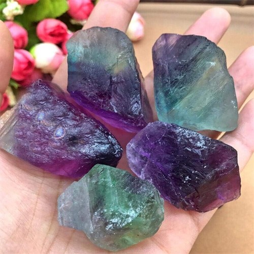Raw rainbow fluorite - raw, chunks