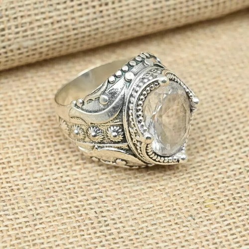 Crystal gemstone ring 925 - gemstone,