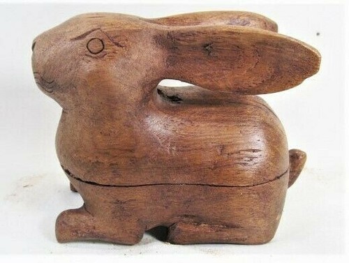 Rabbit hand carved teak wood - rabbit,