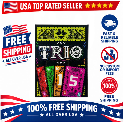 Strategic card board game trio - board,
