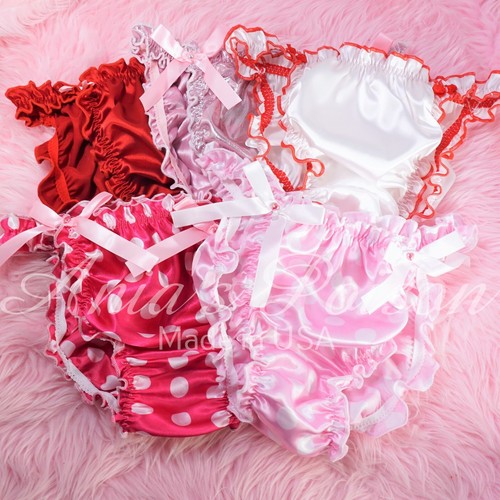 Sissy satin ruffled panties - ruffled,