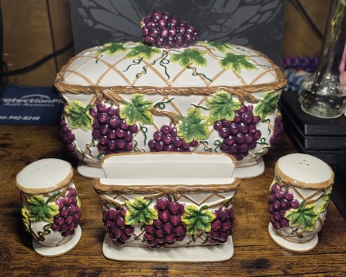 Vintage ceramic grapes - vintage,