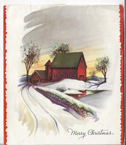 Used vtg christmas card - christmas, card-approx